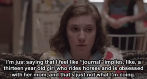 Lena-Dunham writes a journal