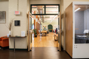 entrance to Groundwork - coworking in New Bedford