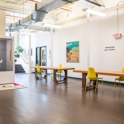 groundwork community art space, an brightly lit open gallery space located in New Bedford, MA